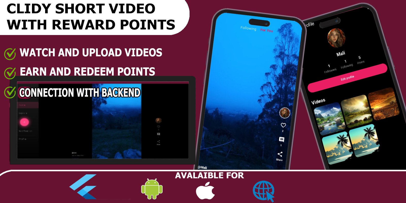 Clidy Short video with Reward Points Flutter.jpg