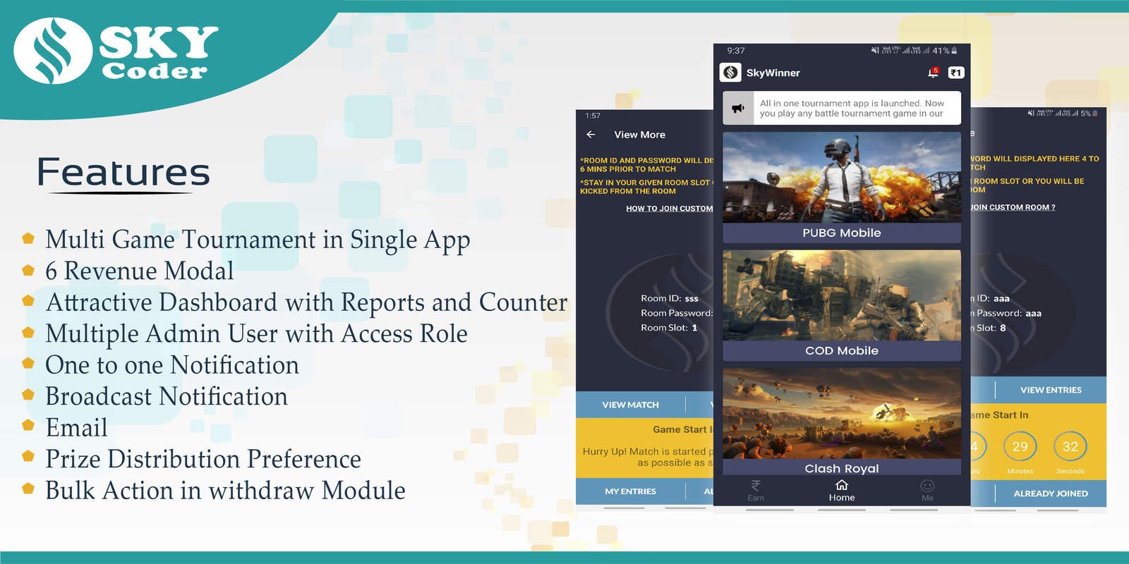 Multi Games Tournament App