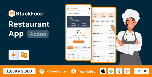 StackFood Multi Restaurant - Food Ordering Restaurant App | Scriptzhub