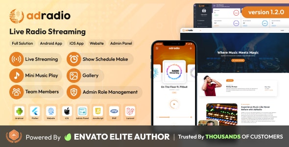 AdRadio - Live Radio Streaming Website and Apps with Admin Panel - CodeCanyon Item for Sale