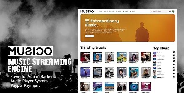 MUSICO – Music Streaming Engine - CodeCanyon Item for Sale