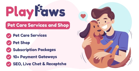 PlayPaws - Pet Care Services and Shop - CodeCanyon Item for Sale