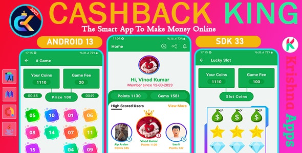 CashBack King – Web Visit, App Install, Captcha Game, Casino Betting Earning App With Admin Panel - CodeCanyon Item for Sale