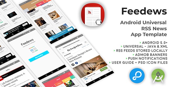 Feedews | Android Universal RSS News App Template - CodeCanyon Item for Sale
