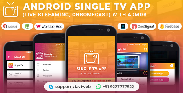 Android Single TV App (Live Streaming, Chromecast) with Admob - CodeCanyon Item for Sale