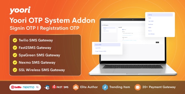 OTP System Add-on for YOORI PWA eCommerce - CodeCanyon Item for Sale