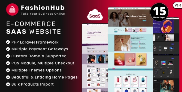 FashionHub SaaS - eCommerce Website Builder For Seamless Online Business - CodeCanyon Item for Sale