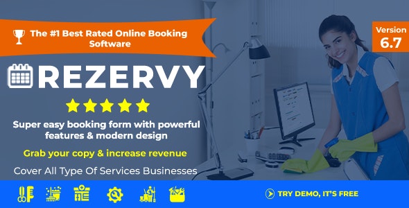 Rezervy - Online bookings system for cleaning, maids, plumber, maintenance, repair, salon services - CodeCanyon Item for Sale