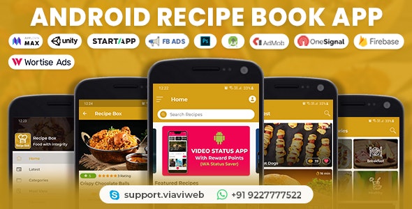 Android Recipe Book App (Cooking,Chef,Healthy Food, Admob with GDPR) - CodeCanyon Item for Sale