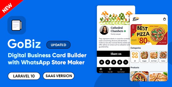 GoBiz - Digital Business Card + WhatsApp Store Maker | SaaS | vCard Builder - CodeCanyon Item for Sale