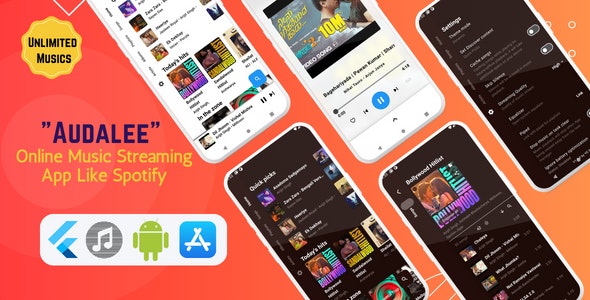 Audalee v1.5 - Unlimited Music Streaming App | Flutter & Getx | Android & iOS - CodeCanyon Item for Sale