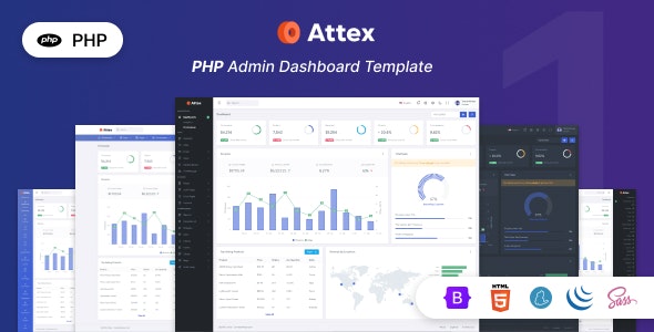 Attex - PHP Admin & Dashboard Template - CodeCanyon Item for Sale