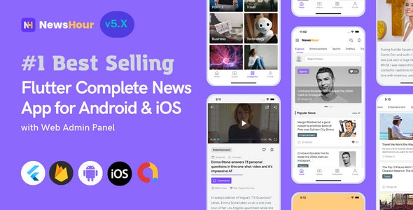 News Hour - Flutter News App for Android & iOS with Admin Panel - CodeCanyon Item for Sale