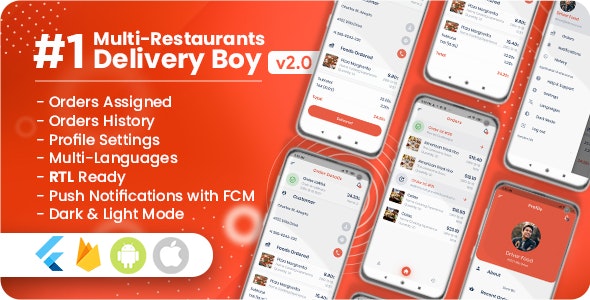 Delivery Boy For Multi-Restaurants Flutter App - CodeCanyon Item for Sale