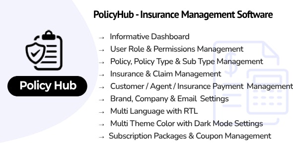 PolicyHub - Insurance Management Software - CodeCanyon Item for Sale
