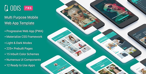 Odis: PWA Mobile App (Progressive Web App) - Mobile Site Templates
