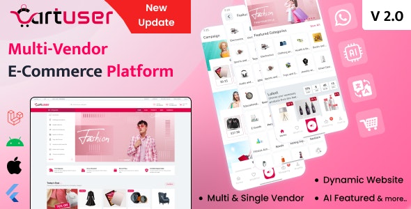 CartUser Multi-Vendor E-commerce - Complete eCommerce Mobile App, Web, Admin and Seller Panel - CodeCanyon Item for Sale