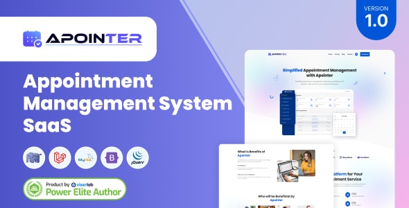 Apointer - Appointment Management System SaaS - CodeCanyon Item for Sale