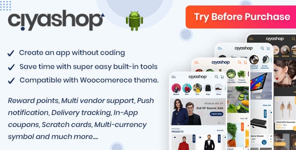 CiyaShop Native Android Application based on WooCommerce - CodeCanyon Item for Sale