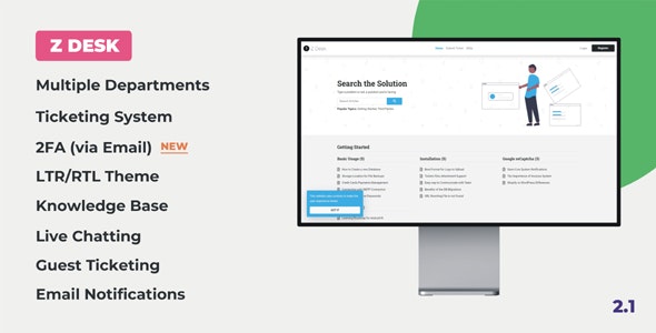 Z Desk - Support Tickets System with Knowledge Base and FAQs - CodeCanyon Item for Sale