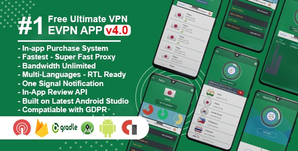 eVPN - Free Ultimate VPN | Android VPN, Billing, Admob, Push Notification - CodeCanyon Item for Sale