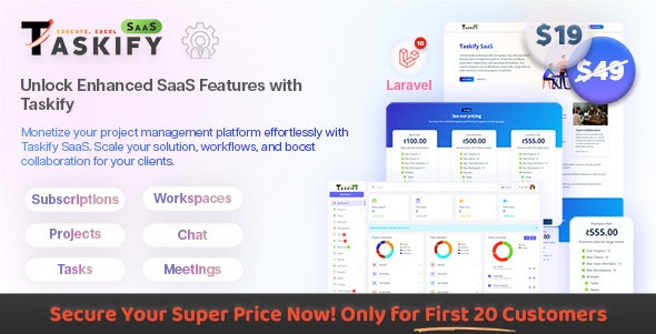 Taskify SaaS - Project Management System in Laravel - CodeCanyon Item for Sale