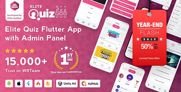 Elite Quiz - Trivia Quiz | Quiz Game - Flutter Full App + Admin Panel - CodeCanyon Item for Sale