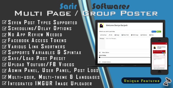 SarirSoftwares Multi Page / Group Poster for Facebook - CodeCanyon Item for Sale