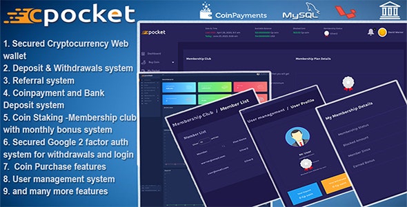 Cpocket - Best Cryptocurrency Web Wallet - Crypto Wallet - CodeCanyon Item for Sale