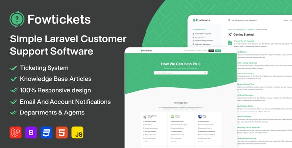 Fowtickets - Simple Customer Support Software With Ticketing System And Knowledge Base - CodeCanyon Item for Sale